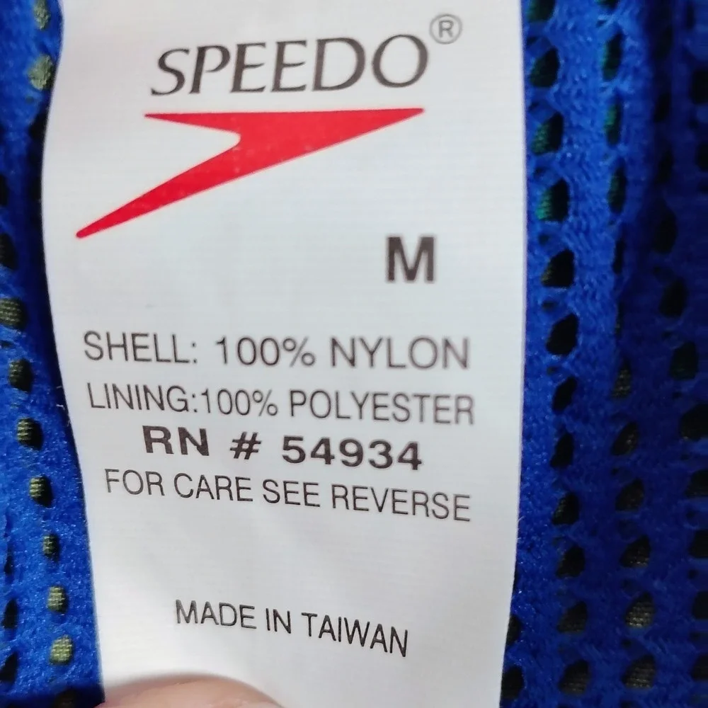 Vintage Speedo Swim Trunks Mens M Tropical Hawaiian Leaf Print Blue Green‎